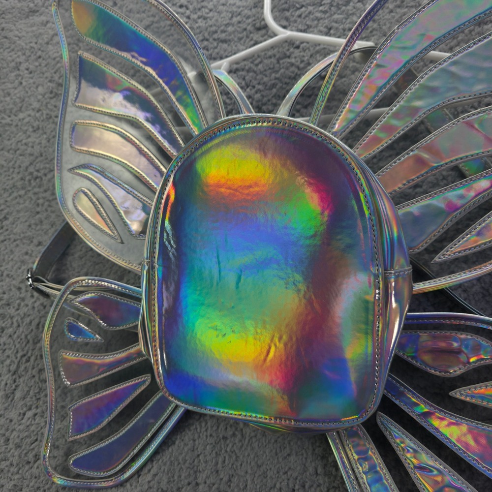 Current Mood Holographic Butterfly Wing Mini Backpack Iridescent Fairy Bag - Picture 2 of 14